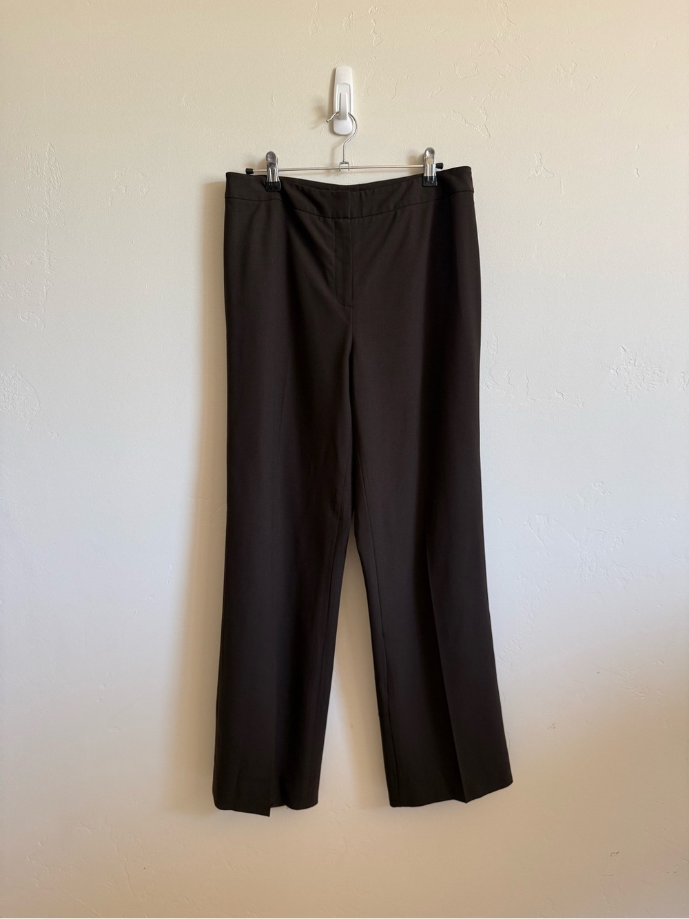 Lafayette 148 New York Brown Wool Blend Straight Leg Career Dress Pants 8